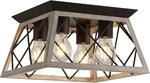 Vintage Farmhouse Flush Mount Ceiling Fixture, 4-LIGHT Oak White Semi-flus. Fixed Price $76.54.