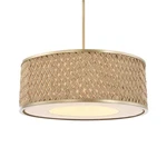 Uttermost Pinchot 4 Light Rattan Drum Pendant, Brushed Matte Gold - 21632. Fixed Price $828.00.