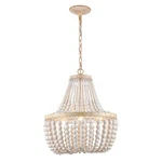 Hampton Bay Cayman 3-LIGHT Faux Wood Chandelier Fixture W/white Beaded. Fixed Price $62.99.