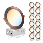 Parmida (12 Pack) 6 Inch 5CCT Ultra-thin Led Recessed Lighting With J-box, 27.... Fixed Price $207.88.