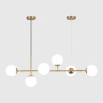 Kco 6-LIGHT Globe Linear Chandelier Gold White Glass Modern Pendant For Kitchen. Fixed Price $107.99.