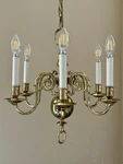 Virginia Metalcrafters Apothecary Petite Brass Colonial Williamsburg Chandelier. Fixed Price $1975.00.
