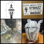 Quoizel NY9042Z Post Lamp - Verdi Bronze Beveled Glass 60W New In Box. Fixed Price $139.00.