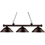 Z-lite 200-3BRZ-SBRZ Riviera Billiard Light Bronze. Fixed Price $410.00.