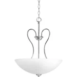 Heart 3-LIGHT Polished Chrome Foyer Pendant With Etched Glass Shades Progress L.. Fixed Price $49.99.