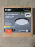 Commercial Electric 1600LUMEN Led Highvelocity Matte Black Ceiling Fan Light Kit. Fixed Price $65.00.