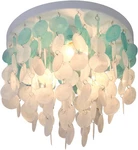 Boho Capiz Shell Flush Mount Light Fixture For Bedroom, Kitchen, Bathroom. Fixed Price $110.99.