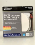 Commercial Electric Slim Baffle Led 4 Color Adjustable Recessed Lights White. Fixed Price $13.99.