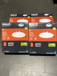 Halo 6" White Round Led Recessed Light Direct Mount Kit Canless 3000K Lot Of 4. Fixed Price $89.00.