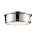 Polished Nickel Three Light Flush Mount From The Serca Collection. Fixed Price $344.99.