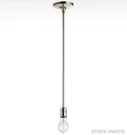 Rejuvenation Eastmoreland Single Bare Bulb Rod Pendant Fixture, Brushed Nickel. Fixed Price $29.99.