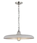 Visual Comfort Thomas Brien Piatto 18 Medium Pendant, 5115PN-PW -nickel/white. Fixed Price $635.82.