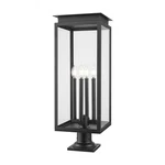 Z-lite Nova 4LT 10.5" Outdoor Pier Mount/round, Black/clear 5018PHBR-533PM-BK. Fixed Price $462.00.