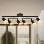 Black Track Lighting Kitchen, 6 Fixtures Ceiling Kit, .... Fixed Price $100.68.