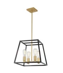 Artika, Industrial Modern Metal Square Pendant Chandelier Frame Black Gold. Fixed Price $60.00.