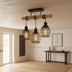 Elegant 3-LIGHT Semi Flush Mount Wood & Metal Ceiling For Modern Homes. Fixed Price $78.13.