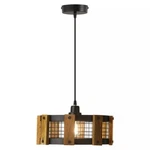 River Of Goods 72" Black Matte Painted Metal Pendant Ceiling Light W/ Wood Shade. Fixed Price $45.00.