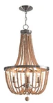 Kenroy Home 93133BS Regas Lt Wood Bead Chandelier, Brushed Steel. Fixed Price $75.99.