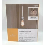 Portfolio Brushed Nickel Transitional Cylinder Pendant Light Fixture Kit 1048419. Fixed Price $19.00.