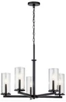 Kichler 43999BK Crosby Light 26.25 Black Contemporary Chandelier New. Fixed Price $190.00.