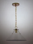 Satco Outpost 1-LIGHT Burnished Brass Pendant With Matte White Shade. Fixed Price $125.96.