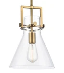 Innovations Lighting Newton Brushed Brass Clear 10"W Pendant W/tapered Shade. Fixed Price $122.97.