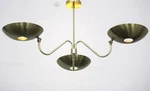 Luminaire Handcrafted Modern Mid Century Solid Brass 3 Arm Light Chandelier. Fixed Price $392.41.