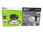 Lot Of 2 Commercial Electric Spin Light 10 In. 4000 Lumens Flush Mount. Fixed Price $59.39.