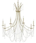Quorum Light Antique Silver Crystal Chandelier 628-8-60. Fixed Price $599.00.