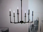 Hampton Bay Highgate 6-LIGHT Matte Black Chandelier Without Glass Shade. Fixed Price $57.56.