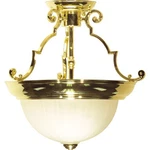 Nuvo 2 Light 13" Semi-flush Frosted Melon Glass, Polished Brass SF76-434. Fixed Price $54.98.