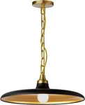Dainolite QTN-181P Quentin 18"W Pendant Matte Black / Aged Brass Gold. Fixed Price $149.00.