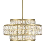 Savoy House 7-9046-4 Renzo Light 22"W Crystal Waterfall Brass. Fixed Price $1084.00.
