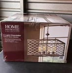 Home Decorators Collection Wallace Manor 4-LIGHT Gilded Pewter Pendant. Fixed Price $130.00.