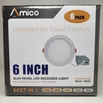 Amico 6 Pack Inch 5CCT Led Recessed Ceiling Light Night. Fixed Price $18.49.
