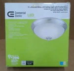 Commercial Electric 11IN Ceiling Light Brushed Nickel Led. Fixed Price $15.00.