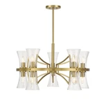 Warm Brass Ten Light Chandelier From The Bennington Collection. Fixed Price $1778.00.