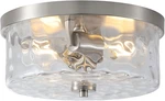 Hammered Glass Brushed Nickel Flush Mount Ceiling LIGHT,2-LIGHTS Modern Farmhous. Fixed Price $76.99.
