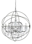 Crystal Chandelier Polished Nickel Dining Room Foyer Globe Light Fixture 32 Inch. Fixed Price $1365.49.