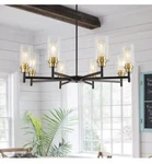 Foucasal Black Gold 8-LIGHT Chandelier For Dining Room, Kitchen Island, Etc. Fixed Price $140.00.