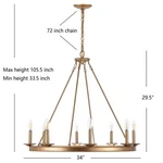 Safavieh Fauna 8LT 34" Chandelier, Reduced Price 4172700430 CHA4016B. Fixed Price $179.00.