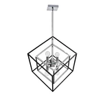Dainolite Kappa Light Pendant, Polished Chrome, Matte Black KAP-196P-PC-MB. Fixed Price $254.40.