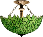 Tiffany Vintage Style Pendant Lamp Green Wisteria Stained Glass Ceiling Light. Fixed Price $301.99.