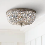 Crystorama Ceiling Mount 14" Wide English Bronze Crystal Light. Fixed Price $498.00.