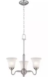 Hampton Bay Creekford 3 Light Brushed Nickel Chandelier 721 805. Fixed Price $40.00.