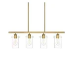 Hampton Bay Regan 4-LIGHT Brushed Gold Industrial Linear Chandelier. Fixed Price $159.00.