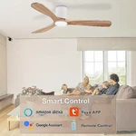 Ceiling Fan, Smart 52 Wood Flush Mount With Lights And Remote,quiet Dc Motor,. Fixed Price $160.65.