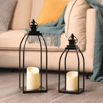 Modern Farmhouse Lantern Decor Outdoor & Indoor- 17'' 14'' Black Metal Candle. Fixed Price $50.46.