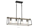 Quoizel Fernley 4-LIGHT Bronze With Natural Walnut Farmhouse Chandelier. Fixed Price $159.99.