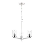 Satin Nickel Three Light Chandelier From The Corona Collection. Fixed Price $148.00.